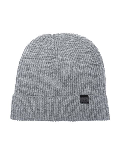 TOM FORD Logo-patch ribbed-knit beanie