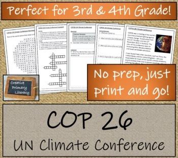 COP 26 Climate Conference Close Reading Digital & Print | 3rd Grade ...