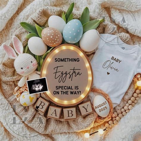 Easter Baby Announcement, Digital Pregnancy Announcement, Gender ...