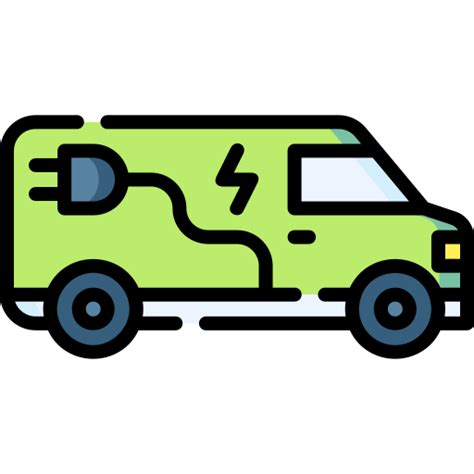Electric van - Free transportation icons