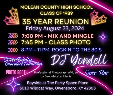 35 Year Reunion McLean County Class of 1989, 5010 Wildcat Way ...