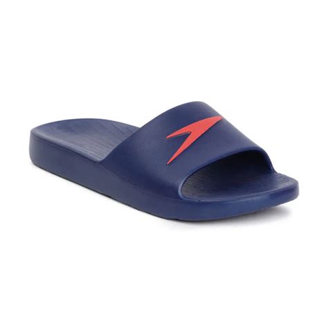 Speedo Men's Single Color Slides - Ammonite & Fed Red