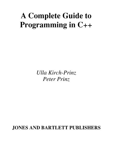 C++ - CPp basic Notes - A Complete Guide to Programming in C++ Ulla ...