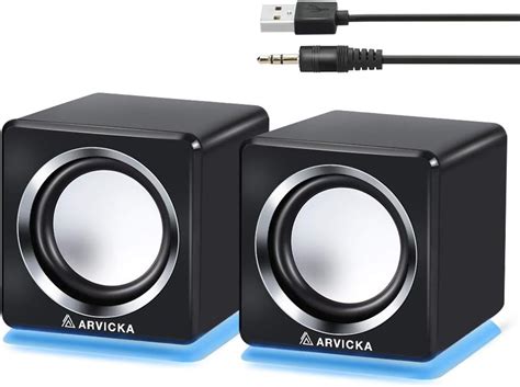 Buy ARVICKA Computer Speaker, LED Accents USB Speaker Small Mighty ...
