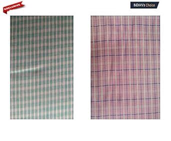 Buy WeLKON Men's Blended Check Shirt Fabric Set of 02,Each 2.25m (Pack ...