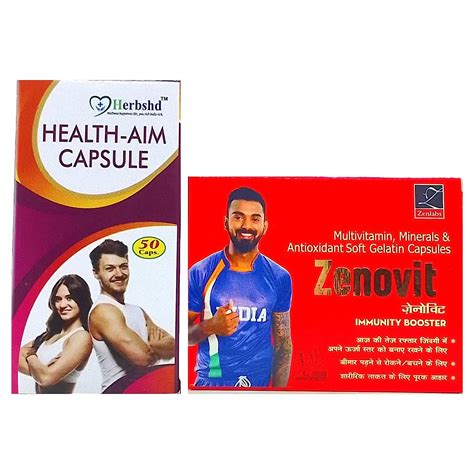 Buy Zenovit Capsules and Health aim capsule for Immunity Booster.(Combo ...