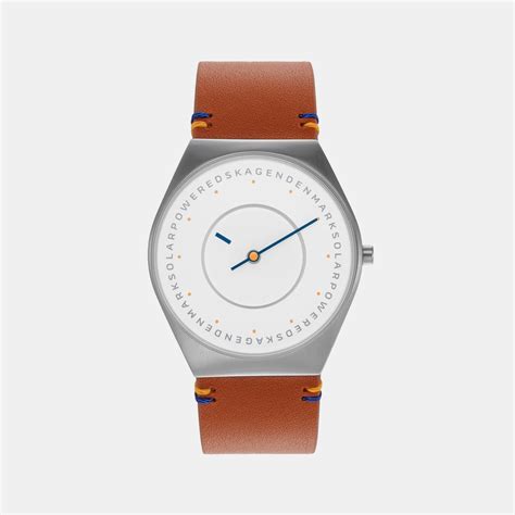Skagen Men Solar White Dial Analog Leather Watch SKW6872 – Just In Time