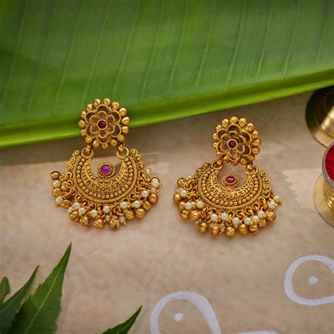 Ethnic Chandbali Earrings Designs | Buy Silver Chandbali Earrings