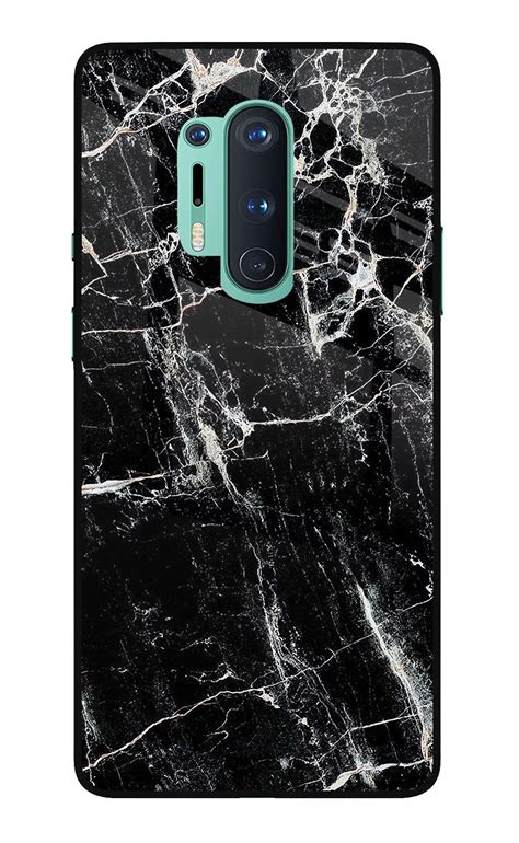 Buy Now Black Marble Texture Glass Case for Oneplus 8 Pro Online | Casekaro