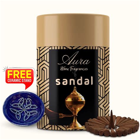 Shop Aura Sandal Dhoop Cones + Free Ceramic Holder Stand – DevDarshan ...