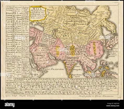 Gottfried Hensel's 1746 map of Asia details the distribution of languages across the continent ...