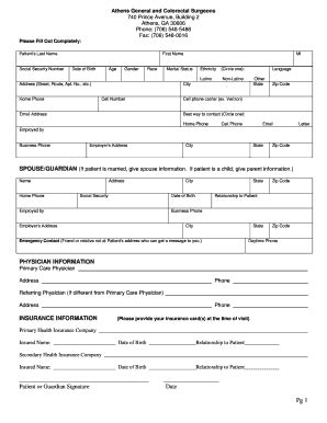 Fillable Online Athens General amp Colorectal Surgeons Forms Fax Email ...