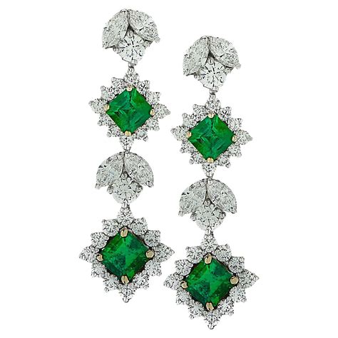Tiffany Art Deco Emerald and Diamond Earrings at 1stDibs | emerald ...