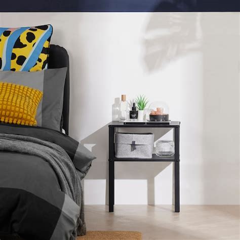 KNARREVIK bedside table, black, 37x28 cm (145/8x11") - IKEA