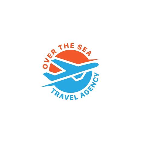 Over the sea travel agency logo | Premium Vector