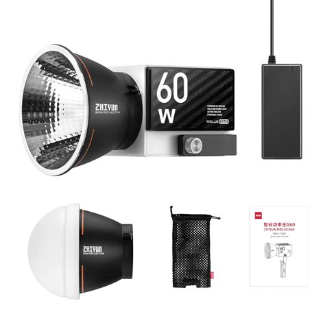 Zhiyun Molus G60, Bi-Color Video Light, 300G Portable 60W Cob Led ...