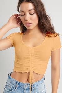 ANBICH Casual Solid Women Orange Top - Buy ANBICH Casual Solid Women ...