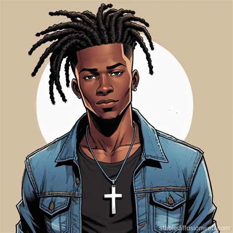 Stylish Young Black Man with Dreadlocks | Stable Diffusion Online