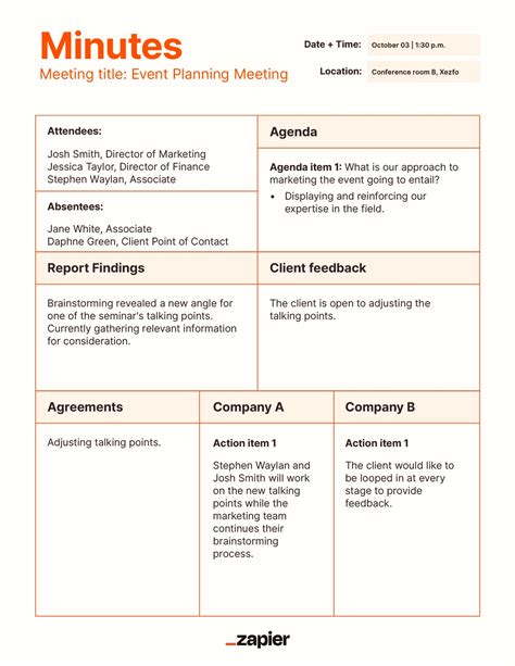 Business Meeting Minutes Template Top 10 Simple Meeting Minutes Word