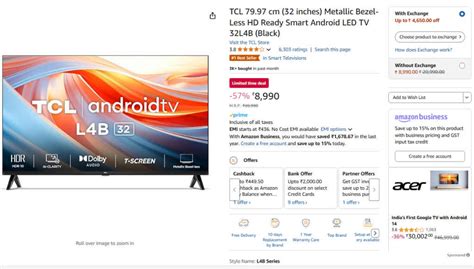 ಅತಿ ಕಡಿಮೆ ಬೆಲೆಗೆ 32 ಇಂಚಿನ ಹೊಸ Metallic Bezel Less Smart TV ಮಾರಾಟ ...