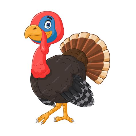 Cartoon turkey isolated on white background | Premium Vector