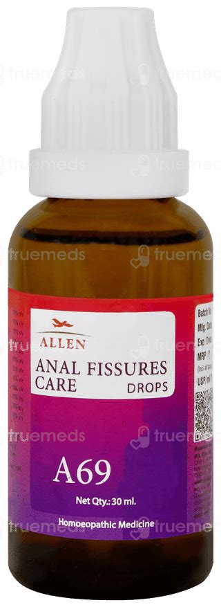 Allen A 69 Anal Fissures Drop 30 Ml - Uses, Side Effects, Dosage, Price ...