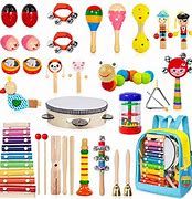 Image result for Kids Musical Instruments, 33Pcs 18 Types Wooden Percussion Instruments Tambourine Xylophone Toys For Kids Children, Preschool Education Early