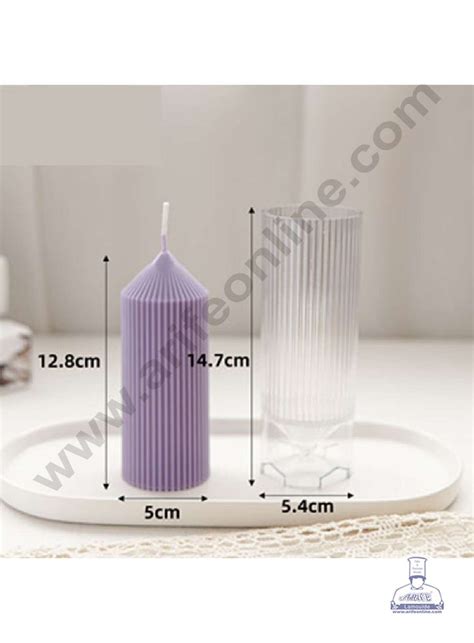 CAKE DECOR™ 3D Acrylic 1 Cavity Thin Stripe Cylindrical with Tip Shape ...