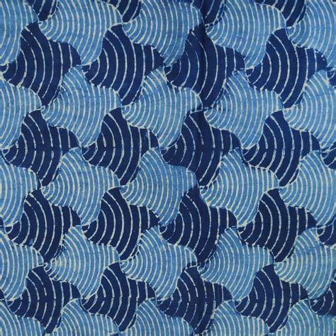 Pure Cotton Special Ankola Indigo With Shell Geometry Hand Block Print ...