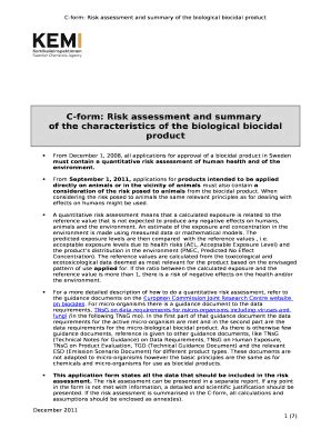 C-: Risk assessment and summary Doc Template | pdfFiller