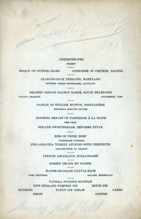 30 Amazing Thanksgiving Menus of US Hotels From the Late 19th Century ...