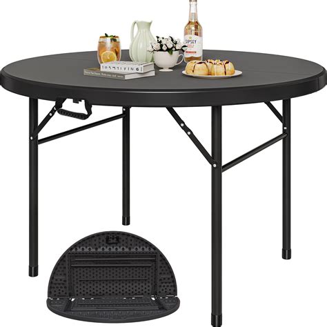 YITAHOME 48 Inch Round Folding Table for Outdoor/Indoor, Heavy Duty ...