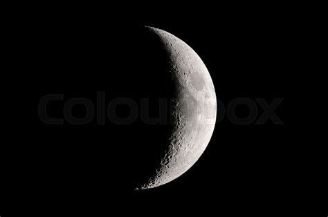 Phases of the Moon. Waxing crescent, moon background. | Stock image ...