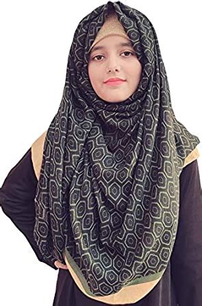 Hejabiya Geometric Design Printed Cotton Blend Hijab/Stole for girls ...