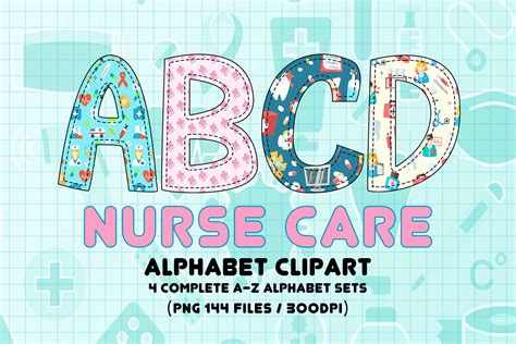 Nurse Care Alphabet Letters Sublimation Graphic by GN Shop · Creative ...