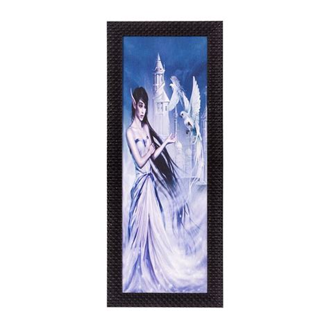 eCraftIndia 'Angel Woman' UV Art Painting (Synthetic Wood, 18 cm x 41 ...