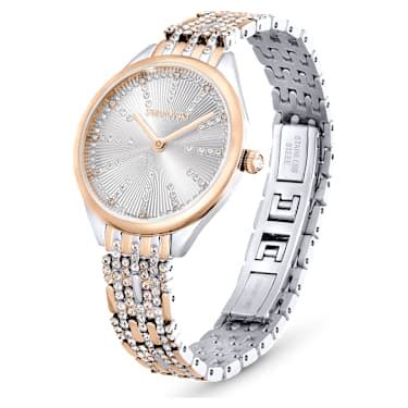 Attract watch, Swiss Made, Pavé, Crystal bracelet, Rose gold tone ...