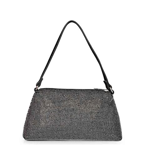 Eliza Crystal Embellished Black Leather Mini Handbags – SaintG India