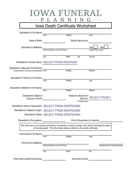 Free Printable Death Certificate Templates [Word, PDF] Forms