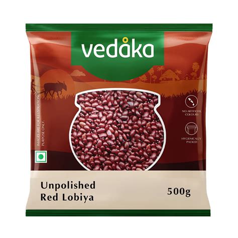 Amazon Brand - Vedaka Unpolished Red Lobia | 500G | Premium Red Lobia ...