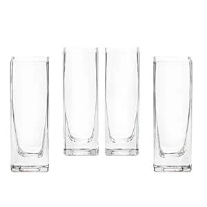 Buy Serene Spaces Living Set of 4 Soft Square Vase – Classic, Clear ...