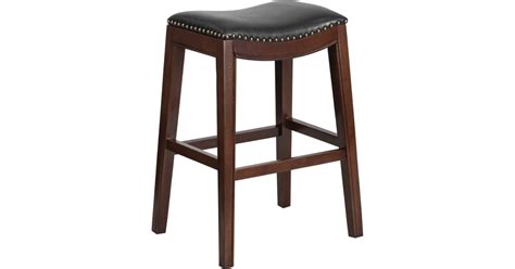 Roseto FFIF34460BKBR Saloon 21" W Backless Leather Blend Saddle Style ...
