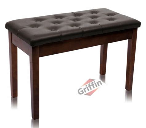 Buy GRIFFIN Brown Leather Piano Bench Wood Keyboard Seat Music Storage ...