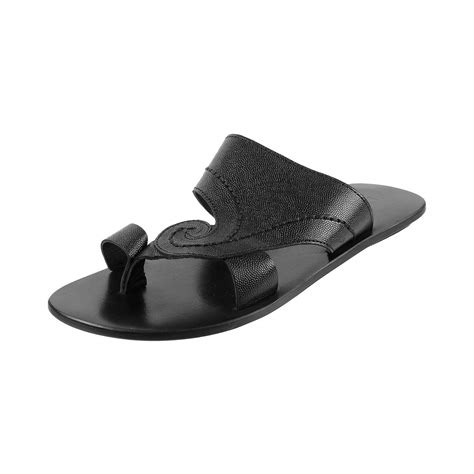 Metro Men's Black Leather Outdoor Sandals-6 UK (40 EU) (16-9964 ...