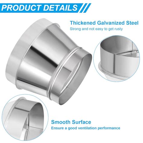 PATIKIL 10-Inch to 8-Inch Round Duct Reducer Increaser Connector ...