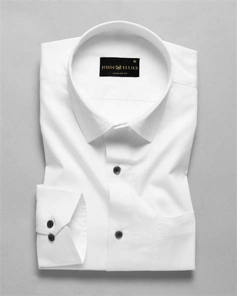 Buy White Super Soft Black Button Premium Cotton Shirt – John Ellies India