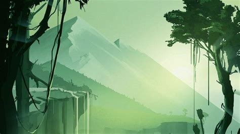 Green waterfall landscape desktop background | Green nature wallpaper ...