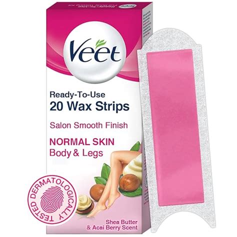 Veet Full Body Waxing Strips Kit for Normal Skin, 20 Strips | Cold Gel ...