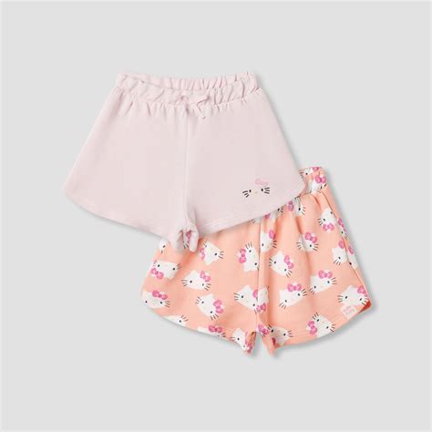 Buy Sanrio Hello Kitty Print Shorts with Elasticated Waist - Set of 2 ...