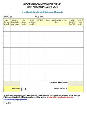 Nevada State Unclaimed Property - Fill Online, Printable, Fillable ...
